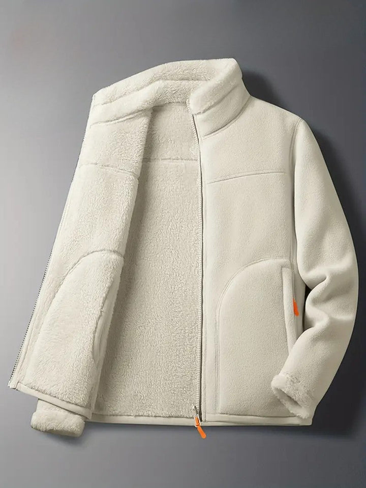 Women's Winter Jacket Fluffy Zip-Up Stand Collar | Reversible