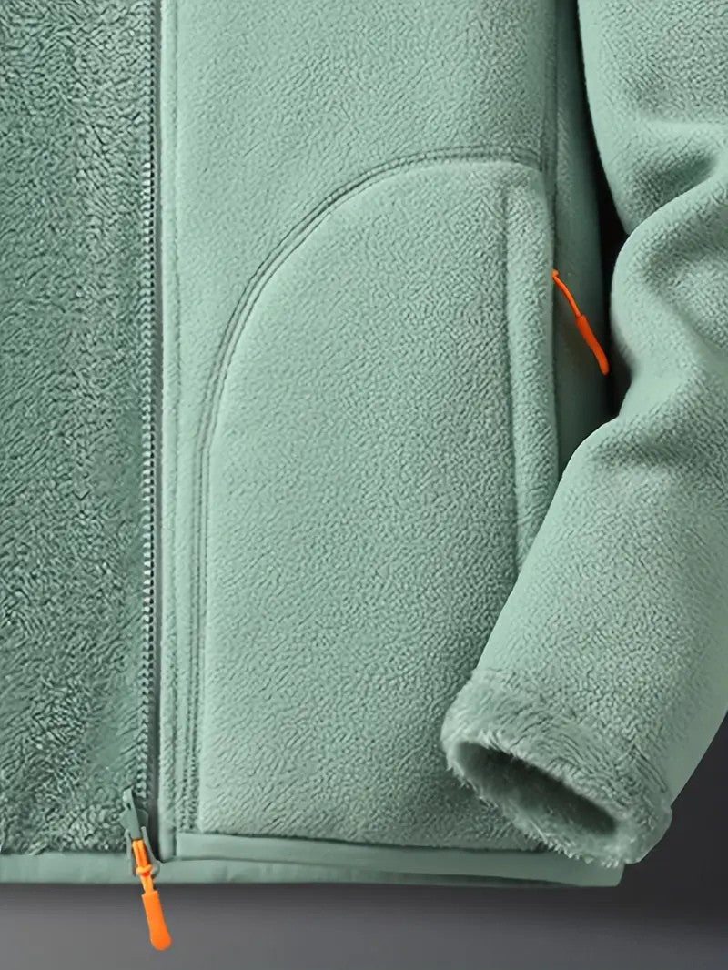 Women's Winter Jacket Fluffy Zip-Up Stand Collar | Reversible