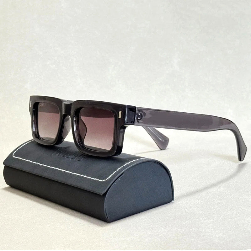 Sunglasses Rectangle Chunky with Rivet Hinge | Retro