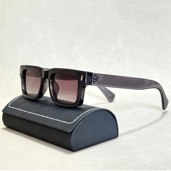 Sunglasses Rectangle Chunky with Rivet Hinge | Retro