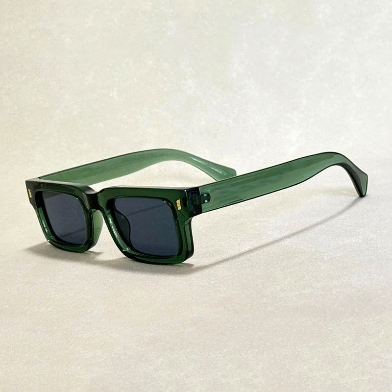 Sunglasses Rectangle Chunky with Rivet Hinge | Retro
