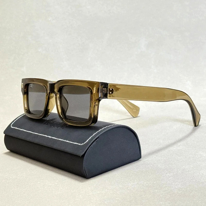 Sunglasses Rectangle Chunky with Rivet Hinge | Retro