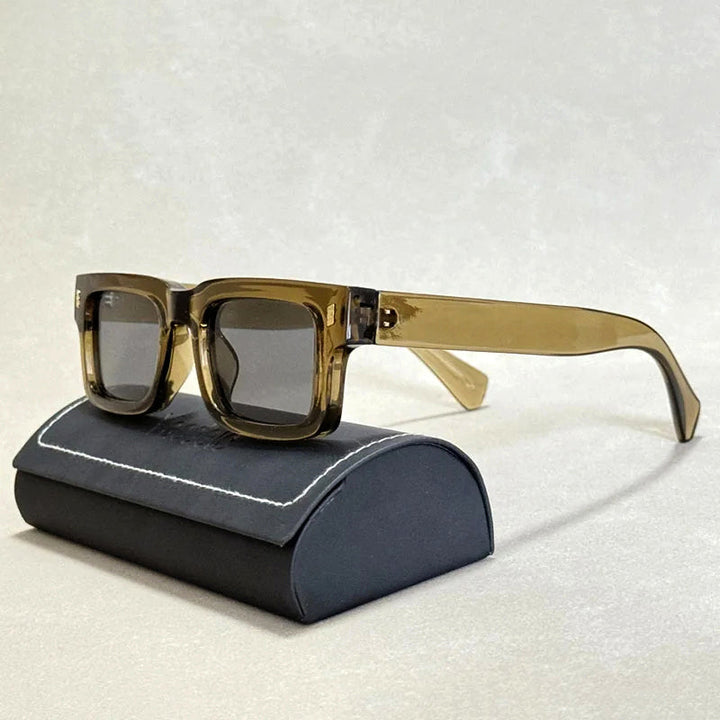Sunglasses Rectangle Chunky with Rivet Hinge | Retro
