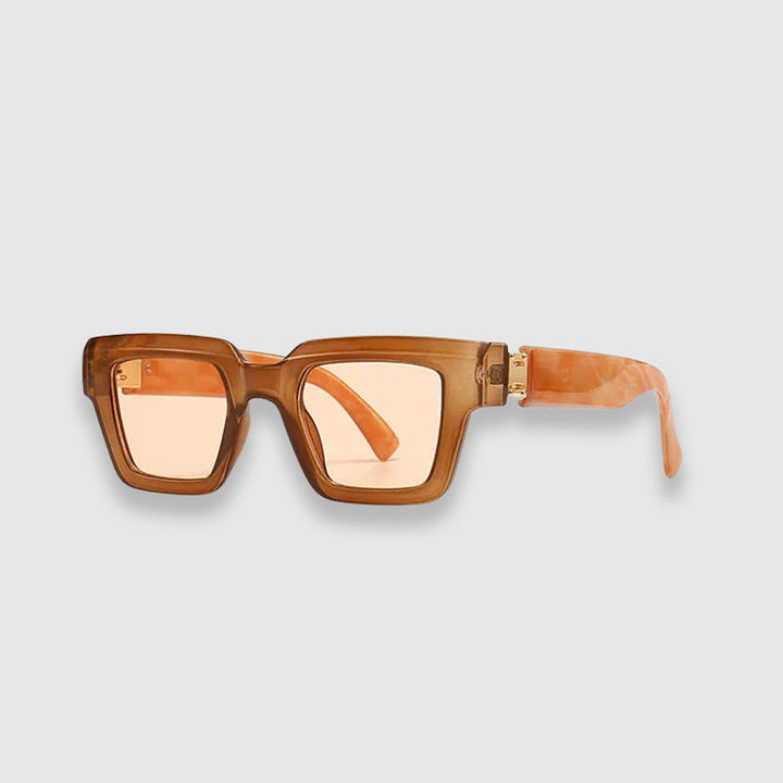 Sunglasses Square Chunky with Marble Arm Design | Retro