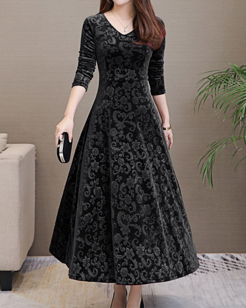 Women's Witchery Dress Midi Long Sleeve V-Neck | Evening