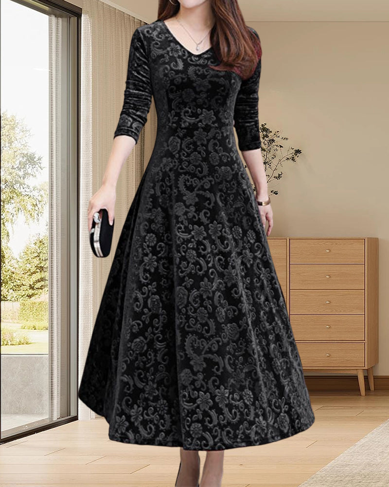 Women's Witchery Dress Midi Long Sleeve V-Neck | Evening