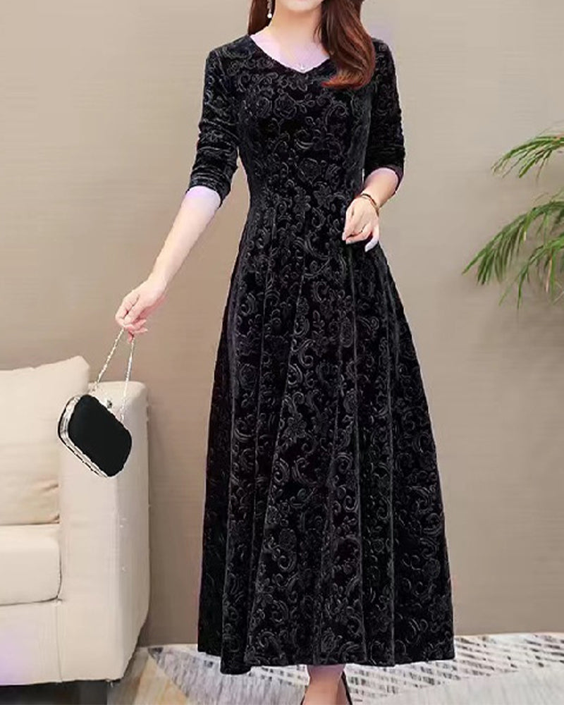 Women's Witchery Dress Midi Long Sleeve V-Neck | Evening