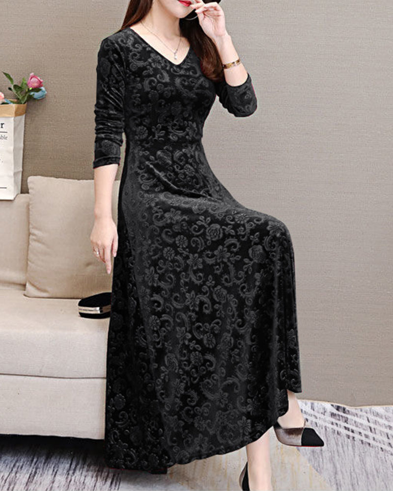 Women's Witchery Dress Midi Long Sleeve V-Neck | Evening