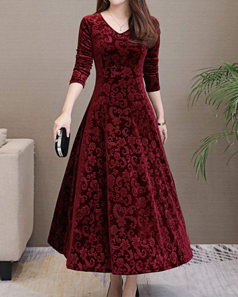 Women's Witchery Dress Midi Long Sleeve V-Neck | Evening