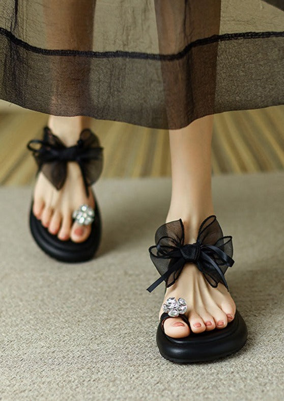 Women Sandals Slip-On with Bows | Casual