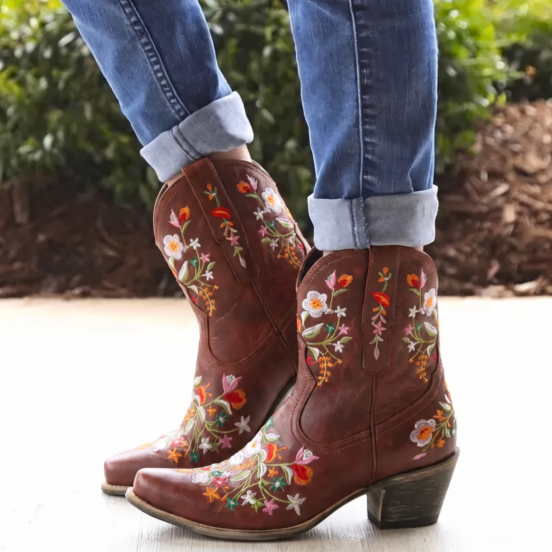 Women's Ankle Cowgirl Boots & Pointed Toe | Floral