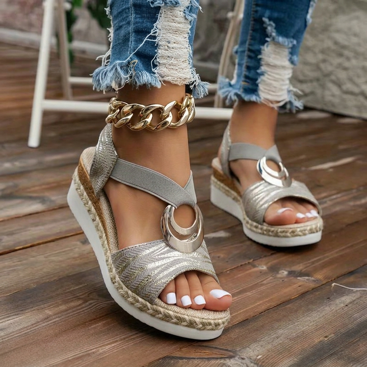Women's Ankle Strap Wedges & Ring Buckle | Platform