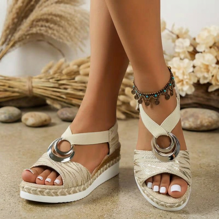 Women's Ankle Strap Wedges & Ring Buckle | Platform