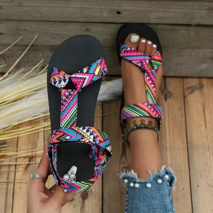 Women's Aztec Sandals with Toe Loop | Flat