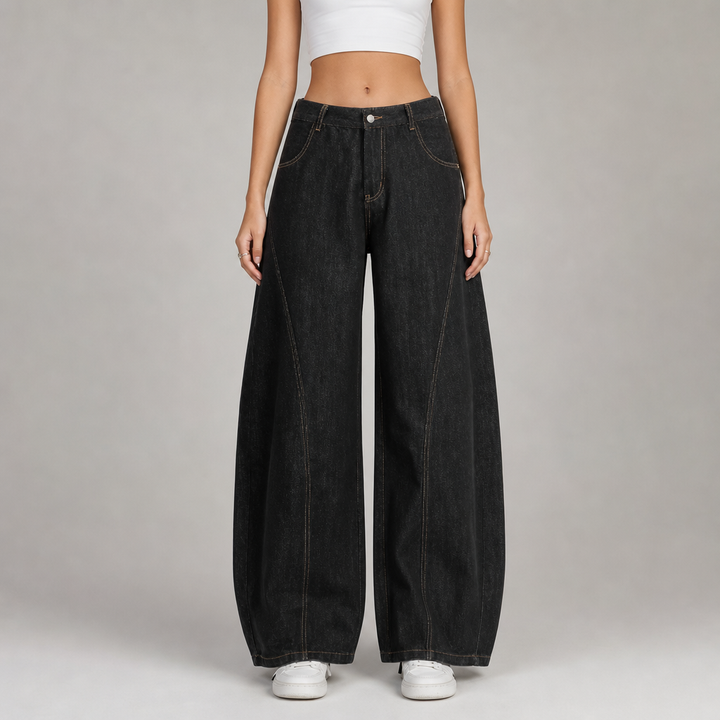 Women's Baggy Jeans Barrel with Curved Seams | Wide Leg