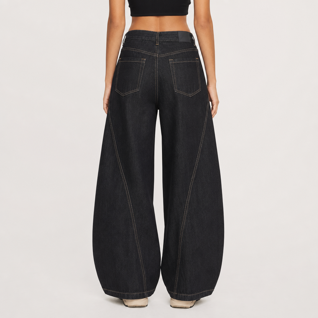 Women's Baggy Jeans Barrel with Curved Seams | Wide Leg
