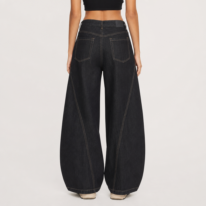 Women's Baggy Jeans Barrel with Curved Seams | Wide Leg