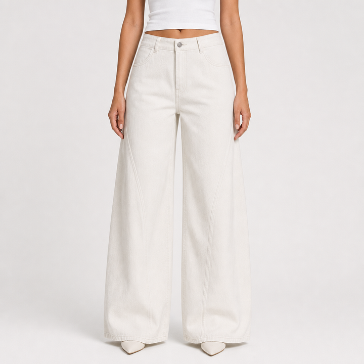 Women's Baggy Jeans Barrel with Curved Seams | Wide Leg