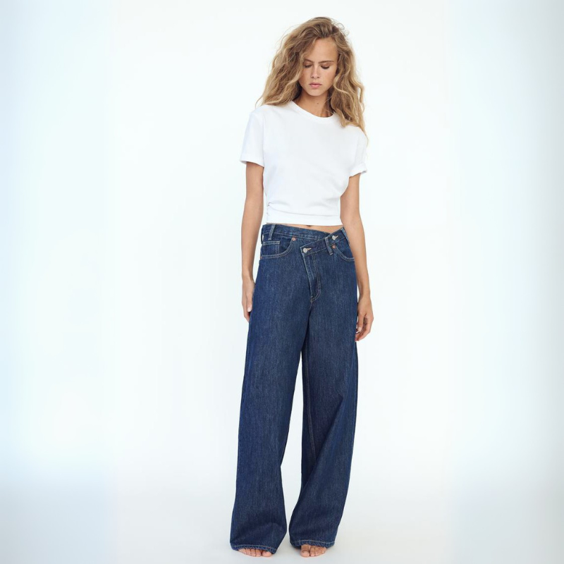 Women's Baggy Jeans High-Waisted & Wide Leg | Crossover Waist