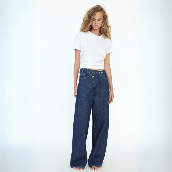 Women's Baggy Jeans High-Waisted & Wide Leg | Crossover Waist