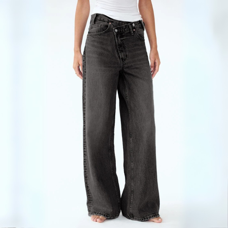 Women's Baggy Jeans High-Waisted & Wide Leg | Crossover Waist