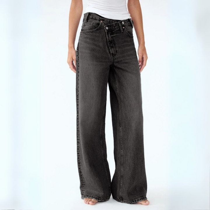 Women's Baggy Jeans High-Waisted & Wide Leg | Crossover Waist