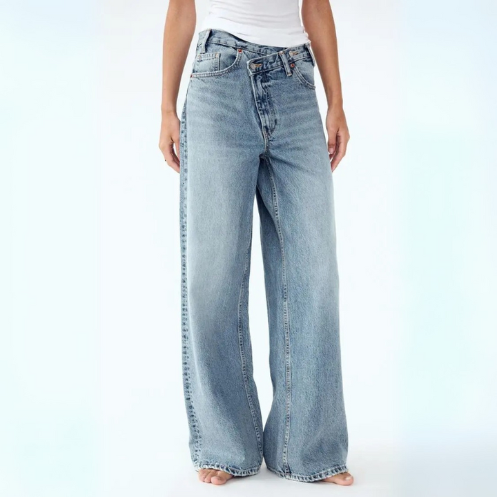 Women's Baggy Jeans High-Waisted & Wide Leg | Crossover Waist