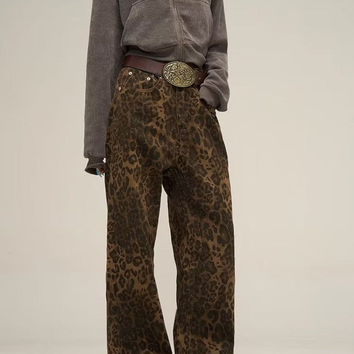Women's Baggy Jeans Leopard with Wide Leg | High Waist