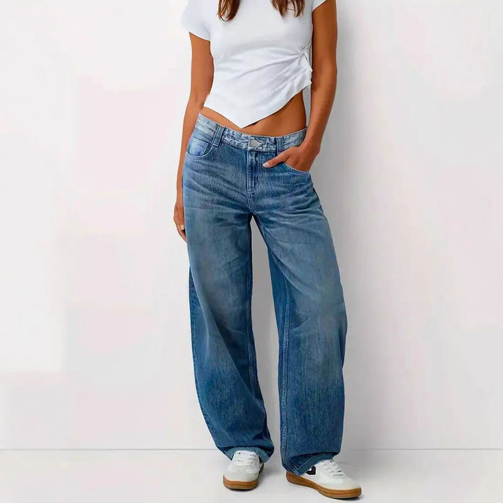 Women's Baggy Jeans with Curved Leg | Loose Fit