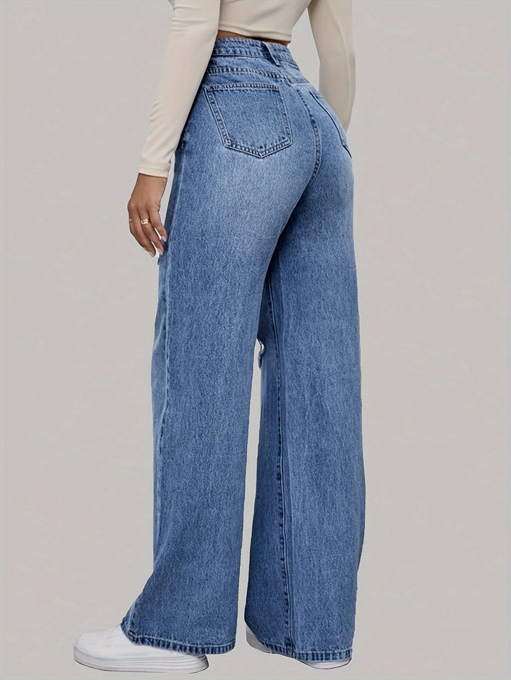 Women's Baggy Jeans with Graphic Print | Wide Leg