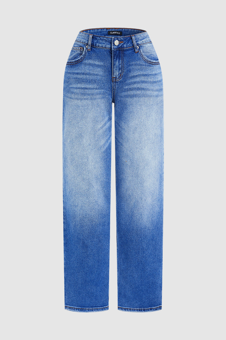 Women's Baggy Jeans with Low Rise & Faded Wash | Wide Leg