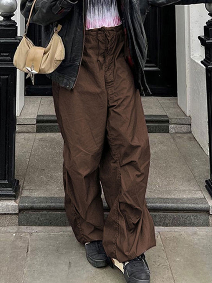 Women's Baggy Pants with Cargo Pockets & Drawstring | Wide Leg