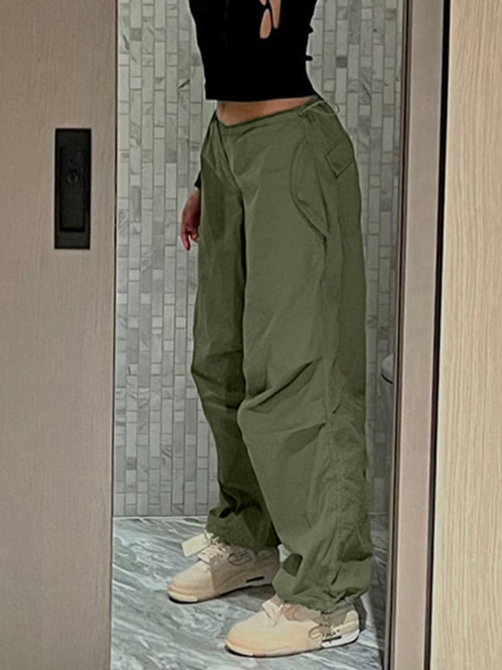 Women's Baggy Pants with Cargo Pockets & Drawstring | Wide Leg
