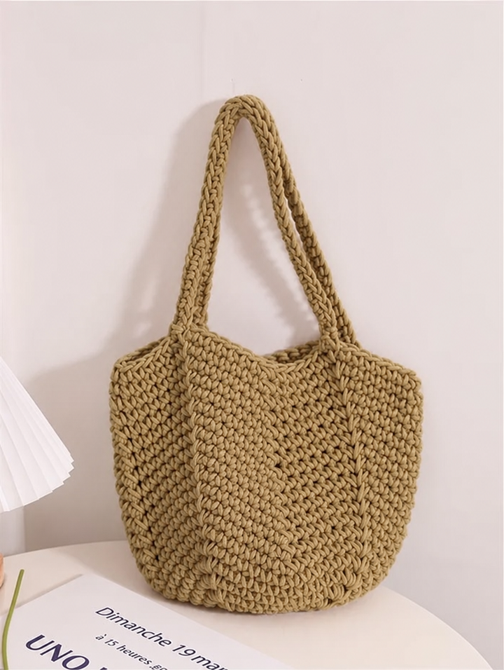 Women's Beach Bag Crochet with Shoulder Handle | Bucket