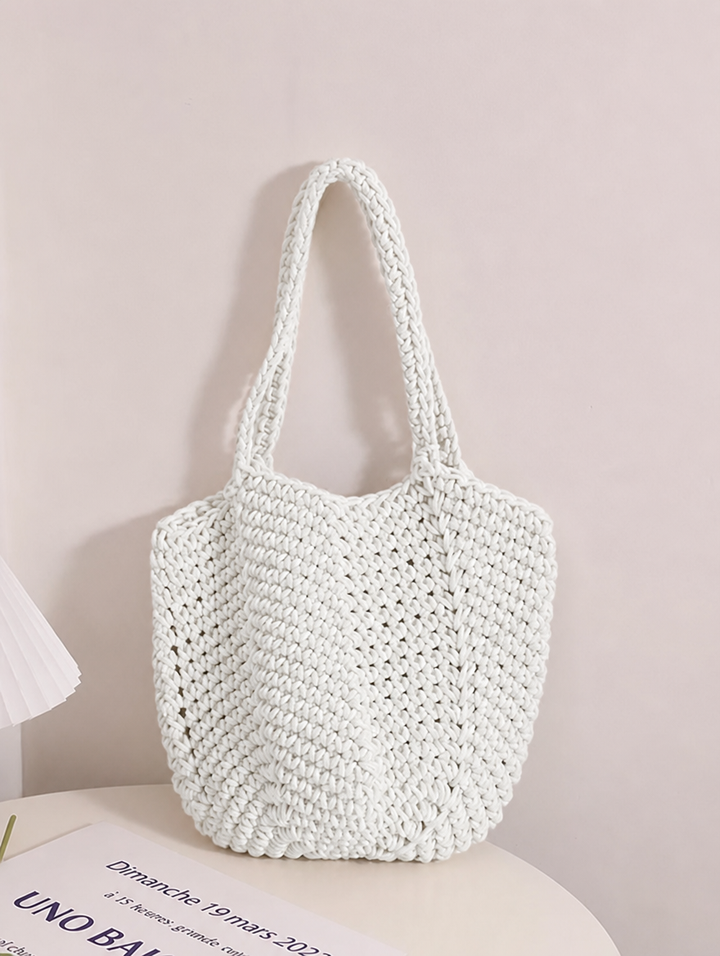 Women's Beach Bag Crochet with Shoulder Handle | Bucket