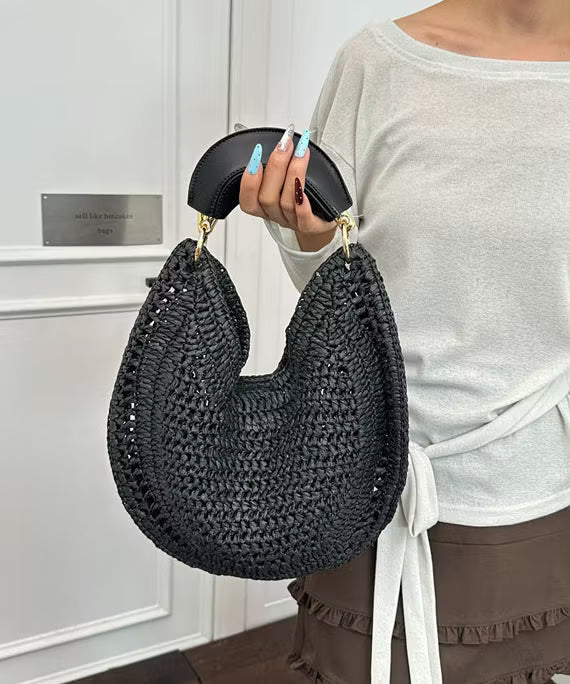 Women's Beach Bag Moon Shape | Top Handle