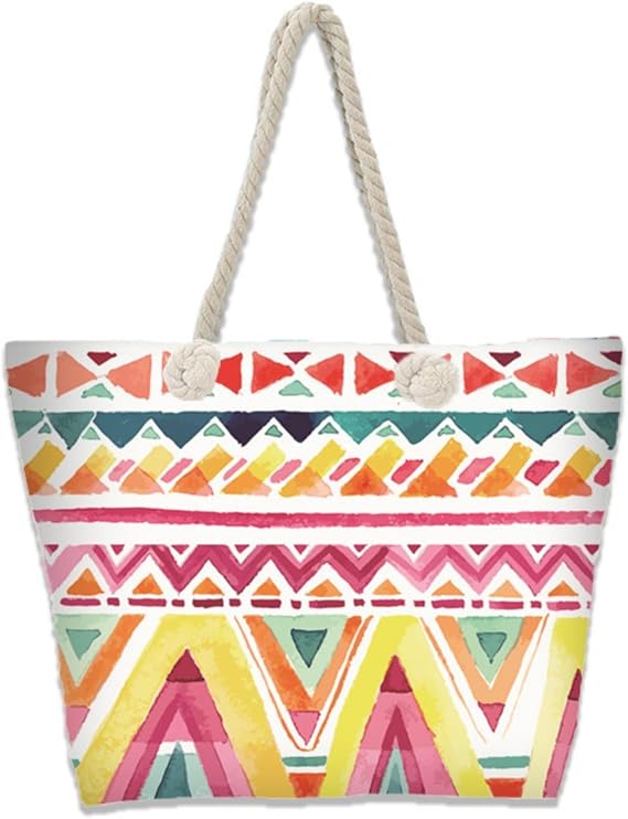 Women’s Beach Bag Tote with Rope Handles | Summer Graphic Print