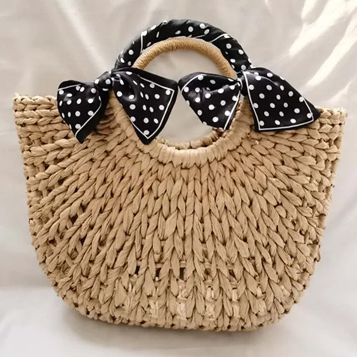 Women’s Beach Bag Tote with Round Handles | Open Weave