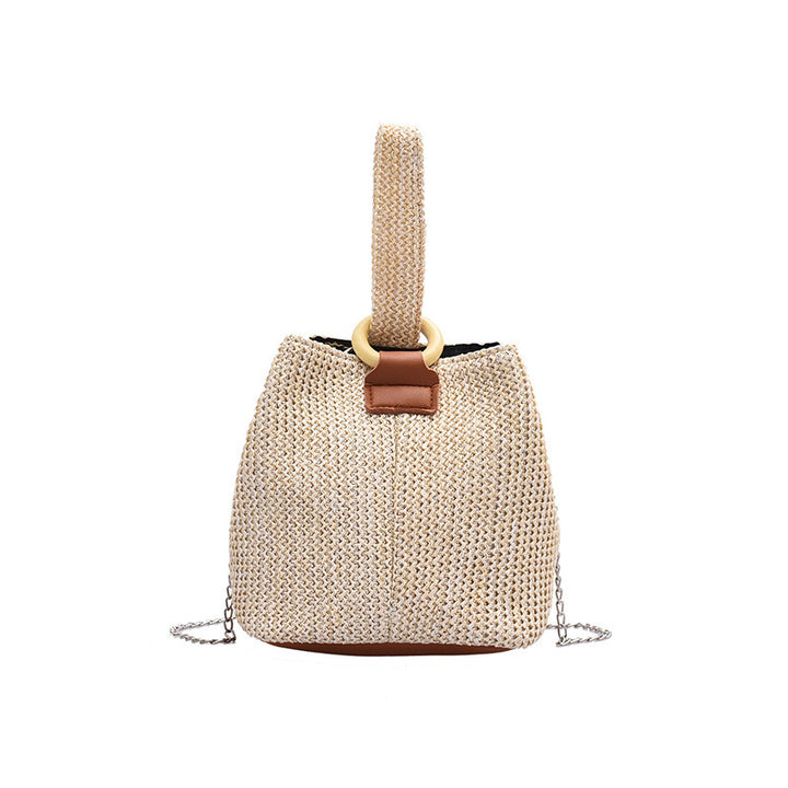 Women’s Beach Bag with Chain Strap & Wrist Handle | Bucket Bag