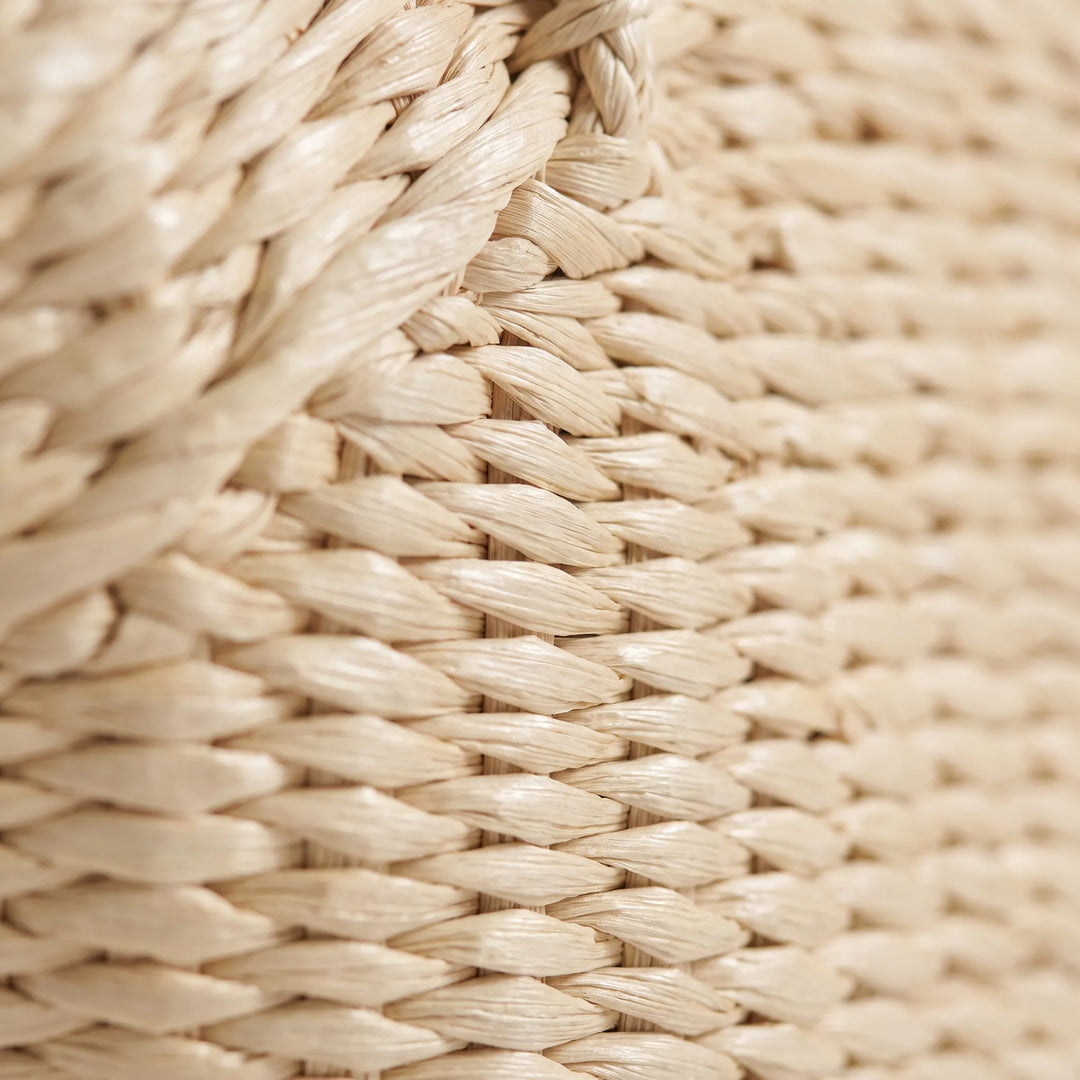 Women’s Beach Bag Woven Tote with Braided Handles | Polka Dot