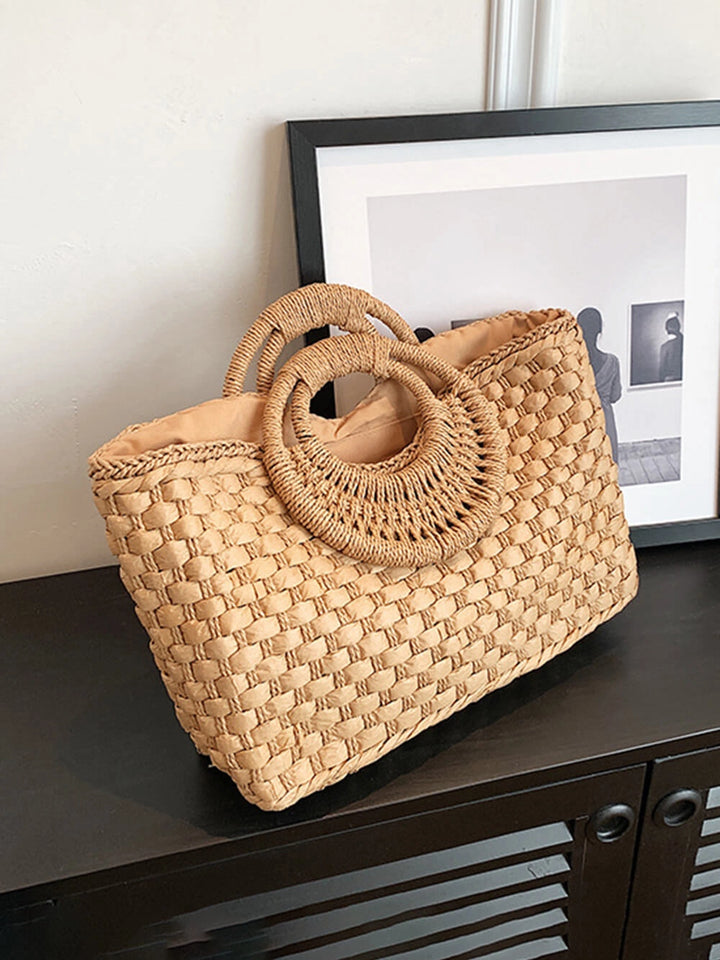 Women's Beach Bag Woven with Round Handle | Summer