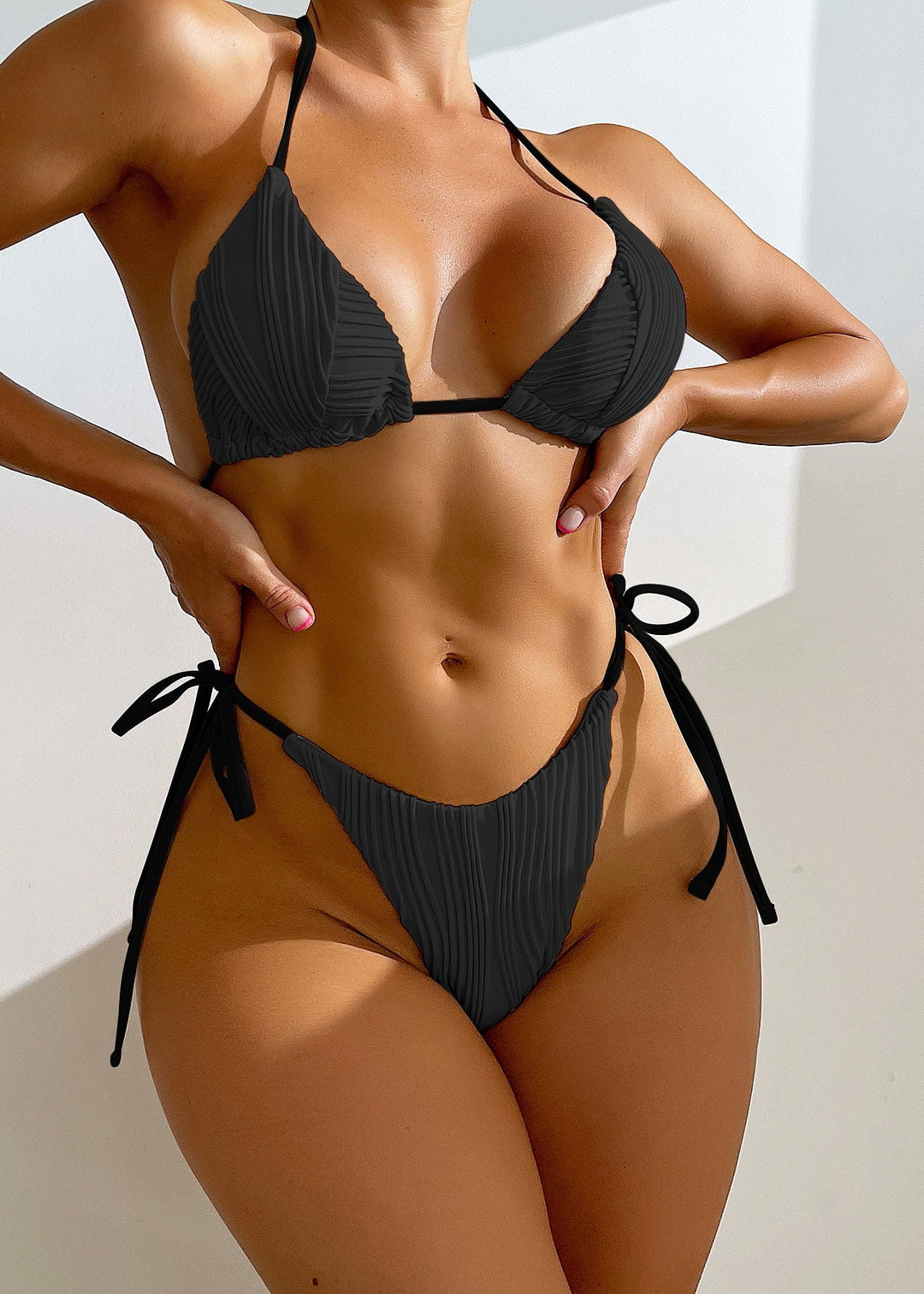 Women’s Bikini Set with Triangle Top & Tie Side Bottom | Halter