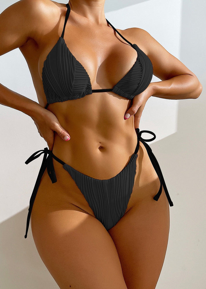 Women’s Bikini Set with Triangle Top & Tie Side Bottom | Halter