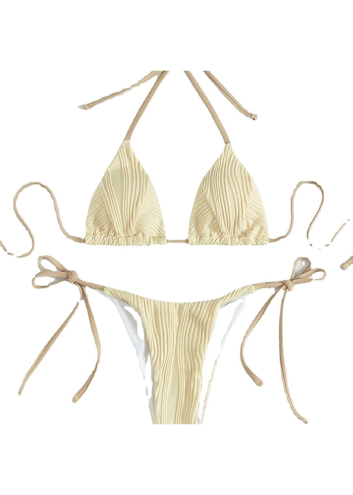 Women’s Bikini Set with Triangle Top & Tie Side Bottom | Halter
