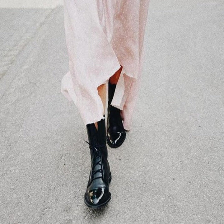 Women's Black Boots Lace-Up | Pointed
