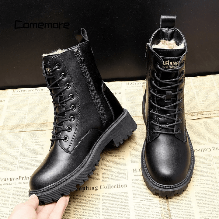 Women's Black Boots Lace-Up | Snow Ankle