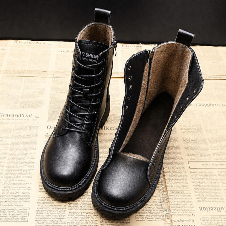 Women's Black Boots Lace-Up | Snow Ankle