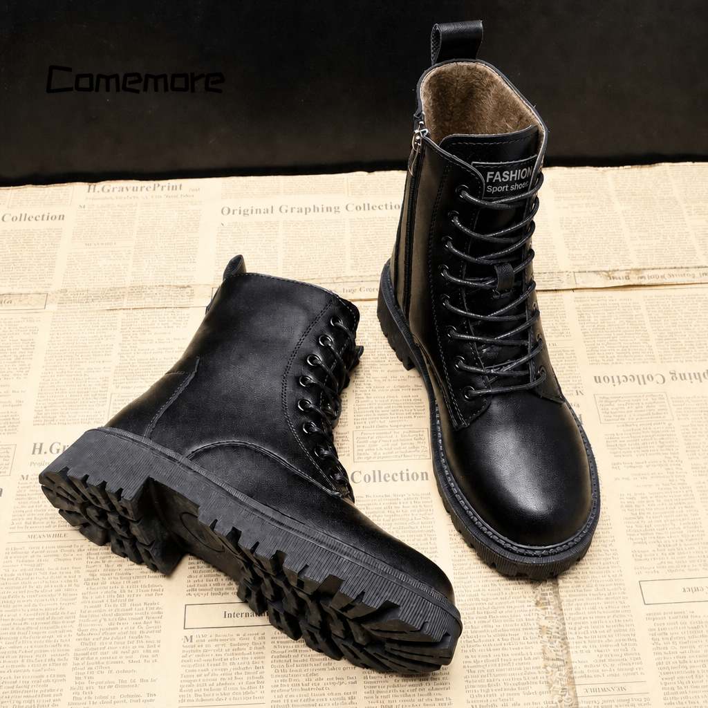 Women's Black Boots Lace-Up | Snow Ankle