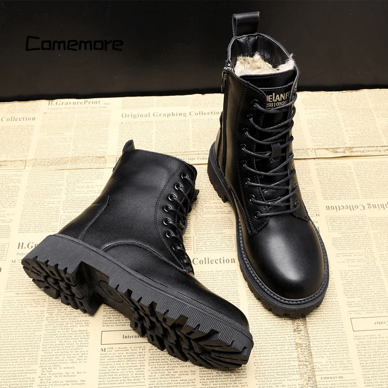 Women's Black Boots Lace-Up | Snow Ankle