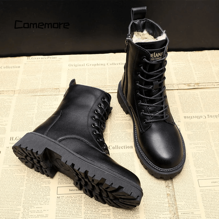 Women's Black Boots Lace-Up | Snow Ankle